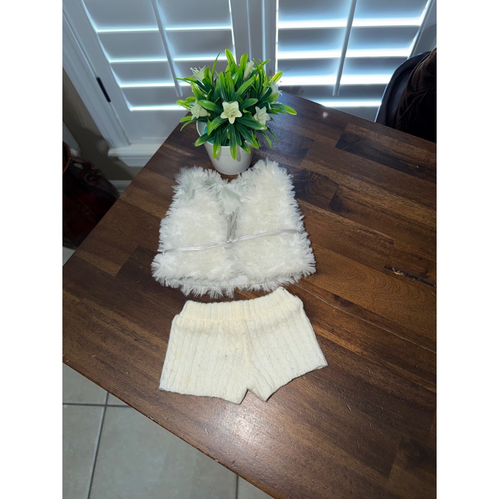 American Girl Doll Winter White Outfit Vest, Knit‎ Shorts only